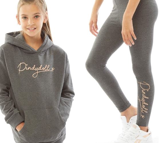 Pindydoll Sasha Girls Charcoal Hoodie & Legging Set