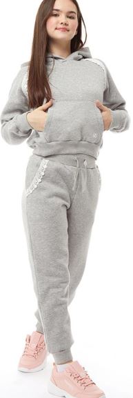 Pindydoll Silvie Girls Grey Marl Hoodie And Joggers Set Tracksuit