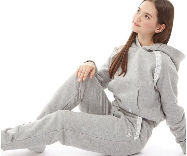 pindydoll Silvie Girls Grey Marl Hoodie and Joggers Set Tracksuit