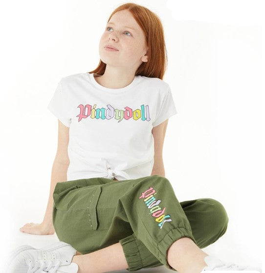 Pindydoll Tasmin Girls Woven Pants And T-Shirt Co-Ord Set