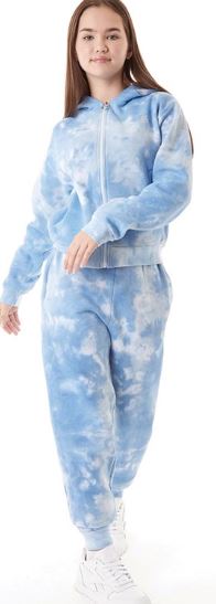 Pindydoll Zara Girls Blue Tie Dye Hoodie And Joggers Set Tracksuit