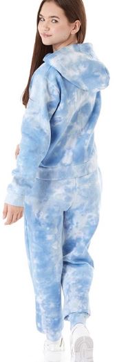 Pindydoll Zara Girls Blue Tie Dye Hoodie And Joggers Set Tracksuit