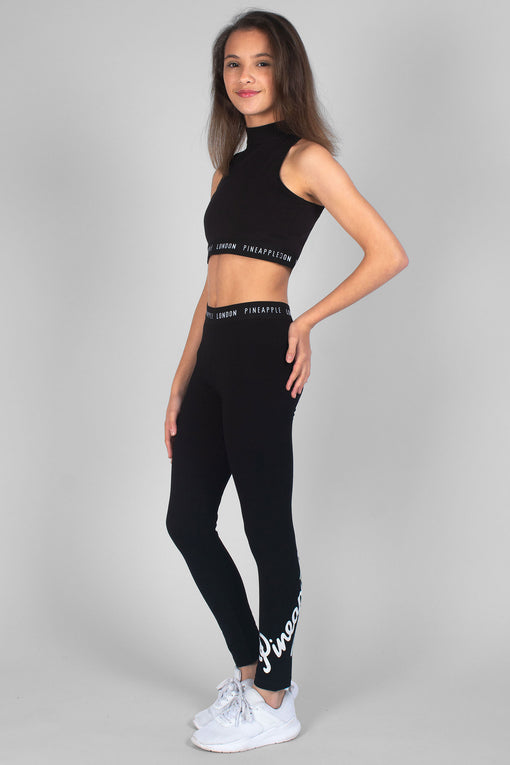 Pineapple Barbarella Turtle Neck Sleeveless Crop Top