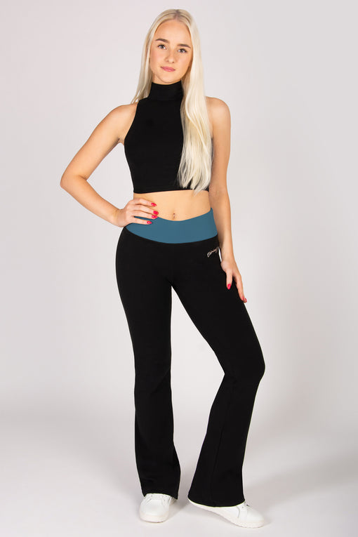 Pineapple Contrast Band Bootcut Jersey Trousers
