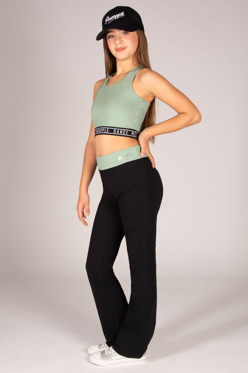 Pineapple Contrast Band Bootcut Jersey Trousers