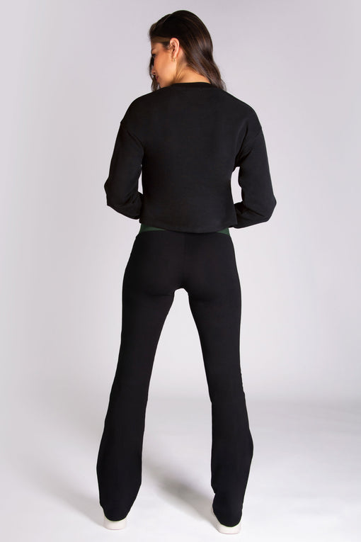 Pineapple Contrast Band Bootcut Jersey Trousers