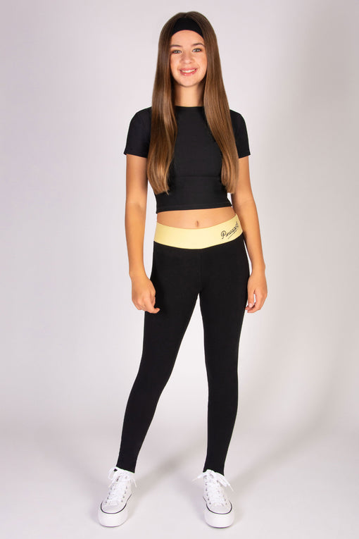 Pineapple Contrast Band Leggings
