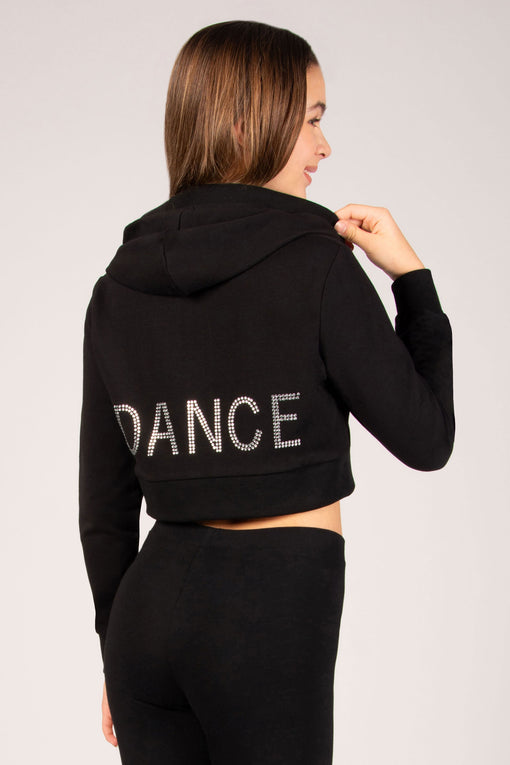 Pineapple Diamante Crop Zip Hoodie