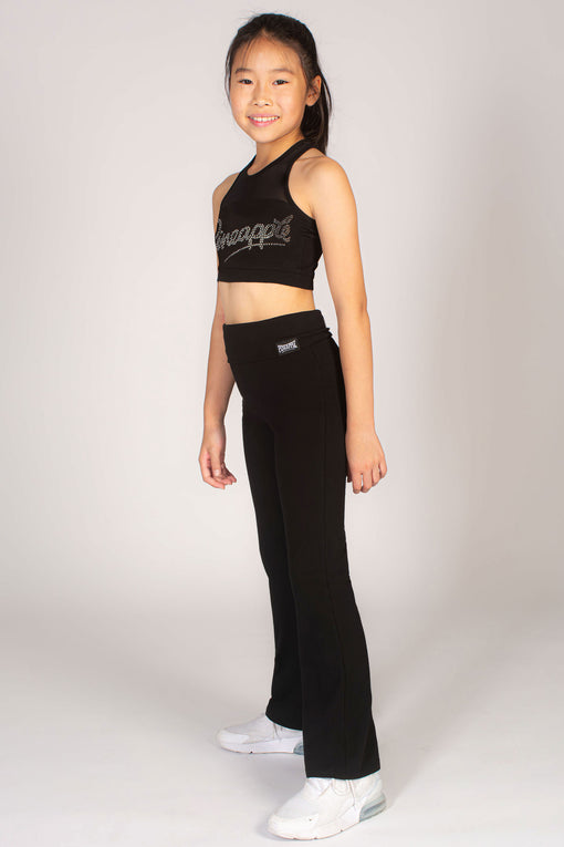 Pineapple Foldover Waistband Jersey Flare Trousers