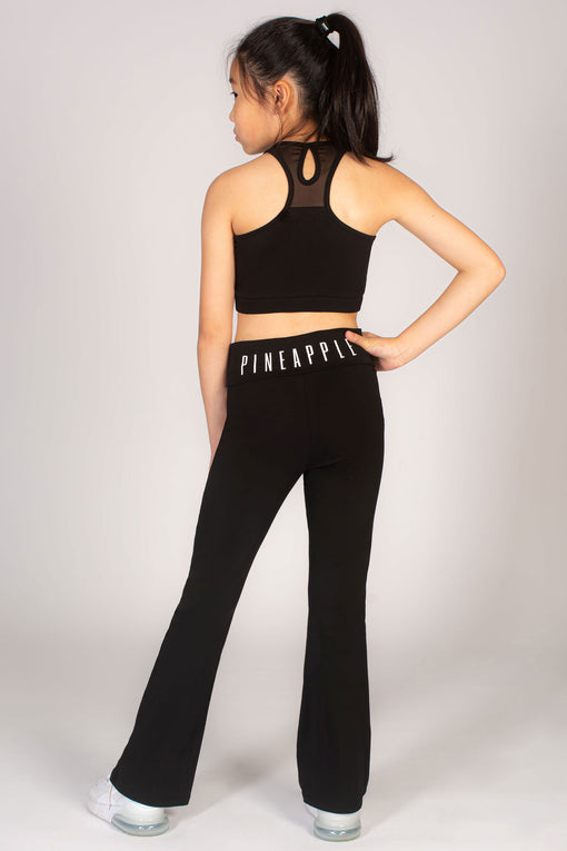 Pineapple Foldover Waistband Jersey Flare Trousers