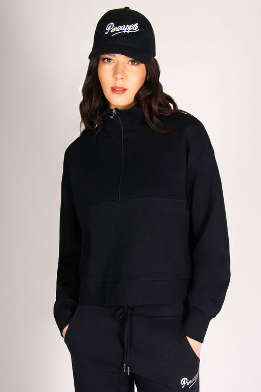 Pineapple Funnel Neck Half Zip Sweatshirt