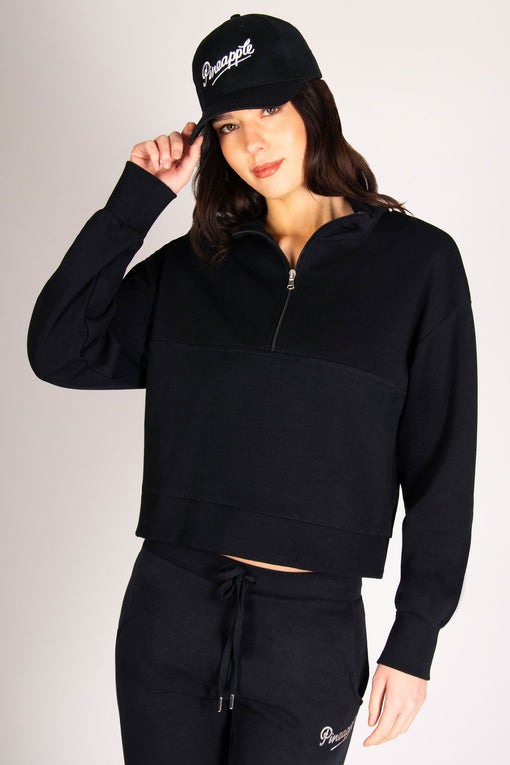 pineapple Funnel Neck Half Zip Sweatshirt