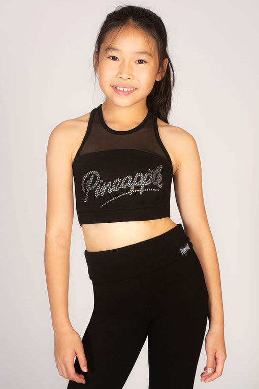 Pineapple Logo Mesh Panel Crop Top