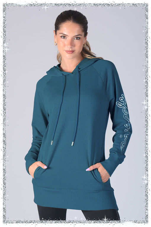 pineapple Longline Logo Hoodie