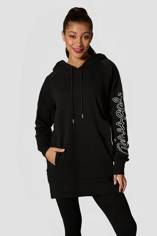 pineapple Longline Logo Hoodie