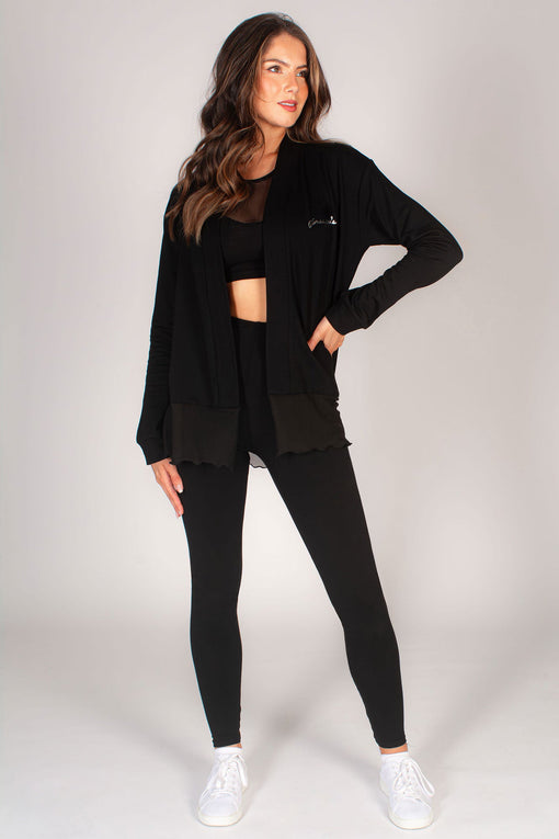 Pineapple Mesh Hem Cardigan