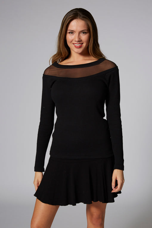 pineapple Mesh Long Sleeve Top