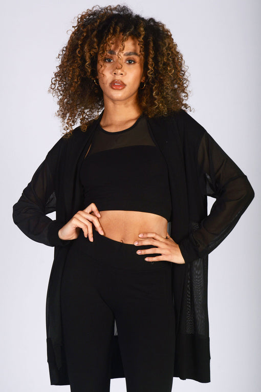 pineapple Monroe Longline Mesh Cardigan