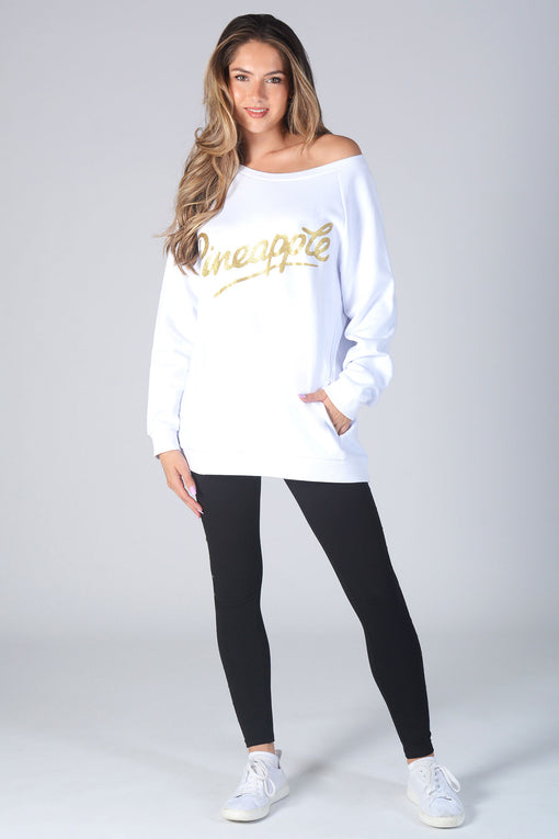 Pineapple Monster Glitter Logo Oversized Sweater