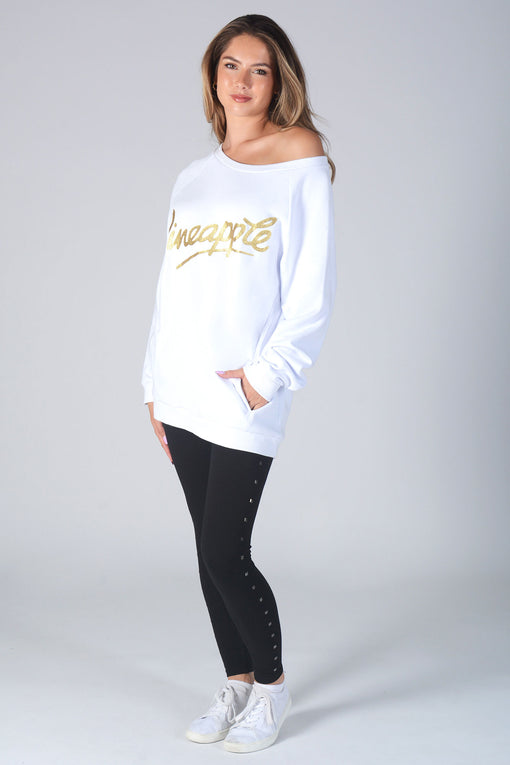 Pineapple Monster Glitter Logo Oversized Sweater