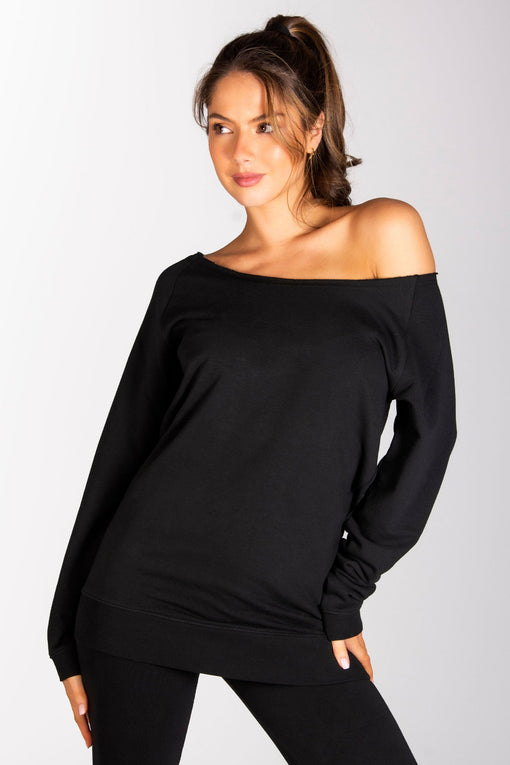 pineapple Off Shoulder Longline Sweat Top