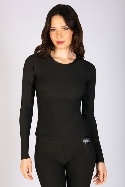 pineapple Rib Long Sleeve Top