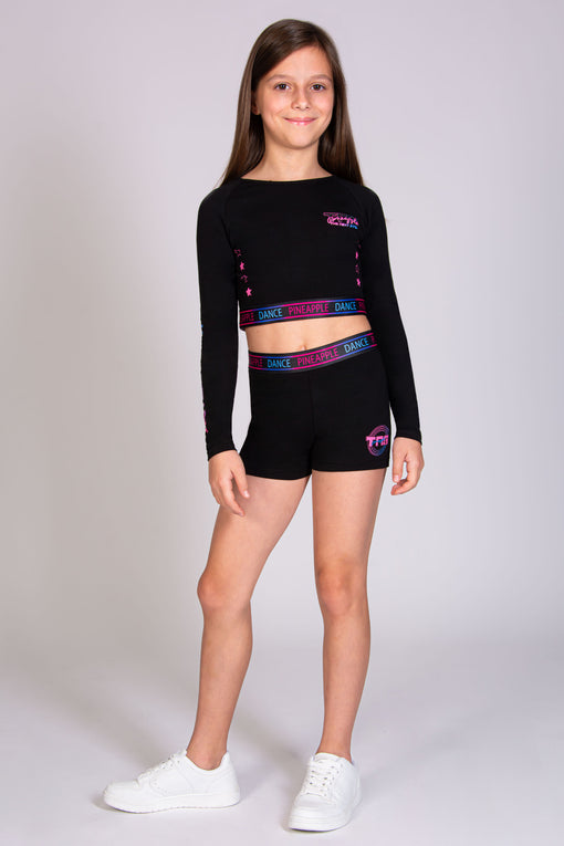 Pineapple The Next Step Long Sleeve Crop Top