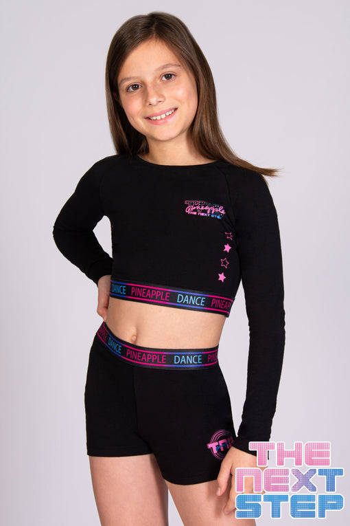 pineapple The Next Step Long Sleeve Crop Top