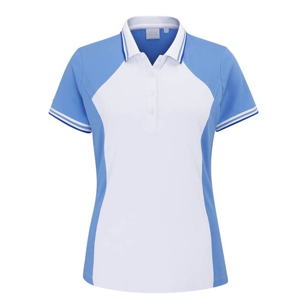 Ping Ali Ladies Short Sleeve Polo Shirt - Cornflower Blue/White