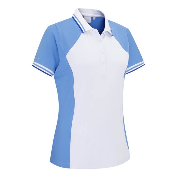 Ping Ali Ladies Short Sleeve Polo Shirt - Cornflower Blue/White