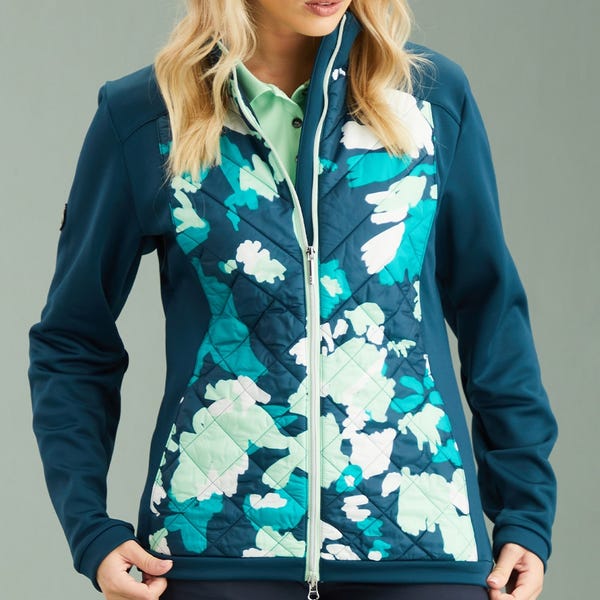Ping Ashlynn Ladies Hybrid Fleece Jacket - Emerald Multi