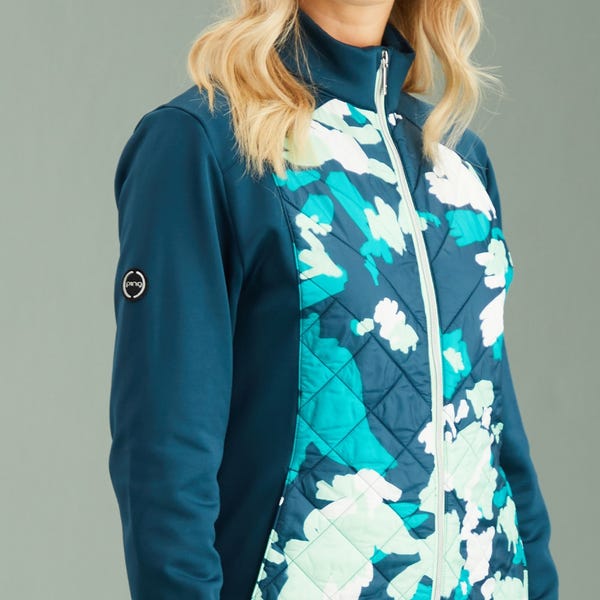 Ping Ashlynn Ladies Hybrid Fleece Jacket - Emerald Multi