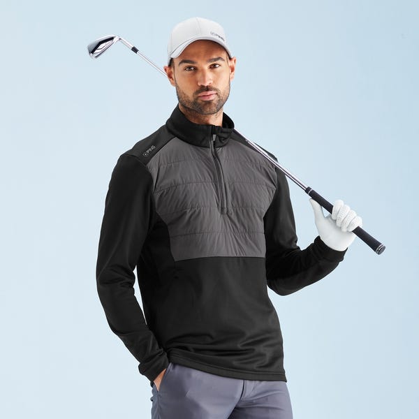 ping Astbury Men's Insulated Half Zip Fleece Jacket - Black/Asphalt