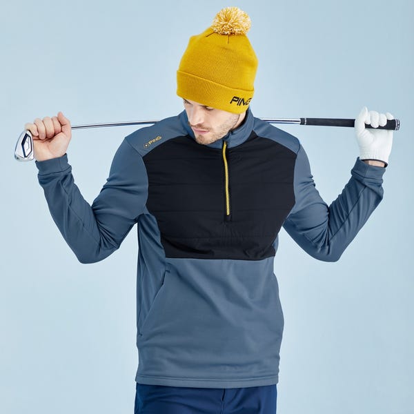 ping Astbury Men's Insulated Half Zip Fleece Jacket - Blue Fusion/Navy