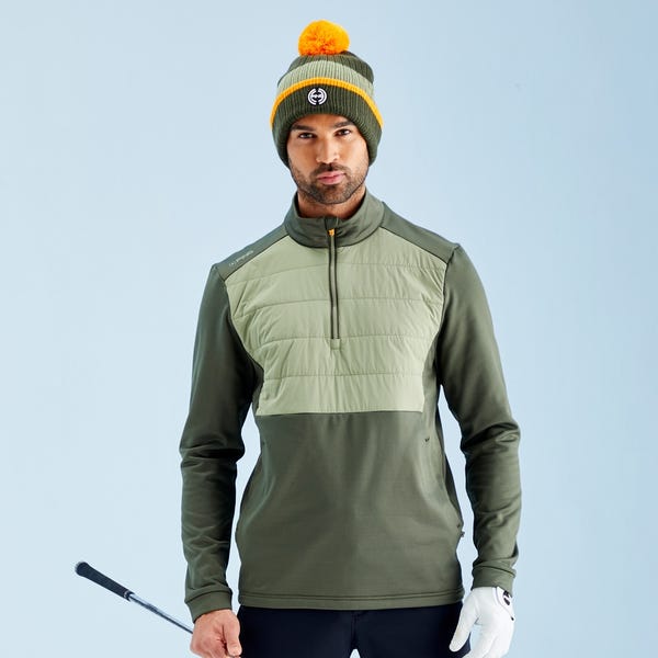 ping Astbury Men's Insulated Half Zip Fleece Jacket - Dark Olive/Lichen