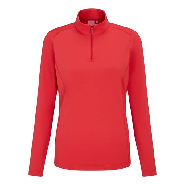 Ping Aveline Ladies Long Sleeve Half Zip Top - Cayenne