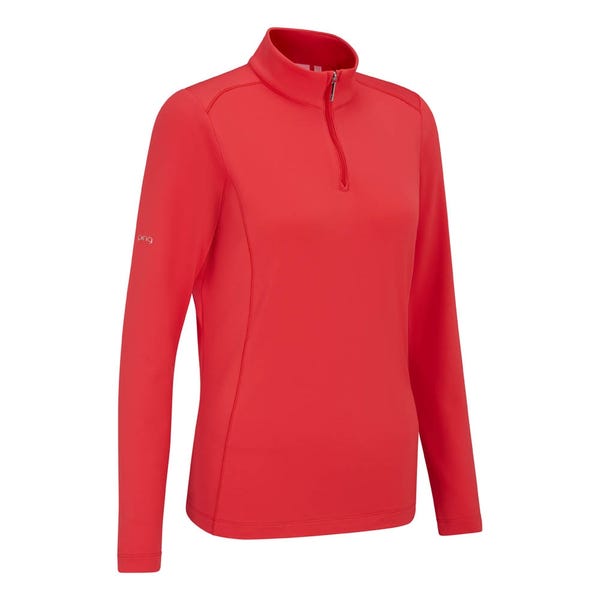 Ping Aveline Ladies Long Sleeve Half Zip Top - Cayenne