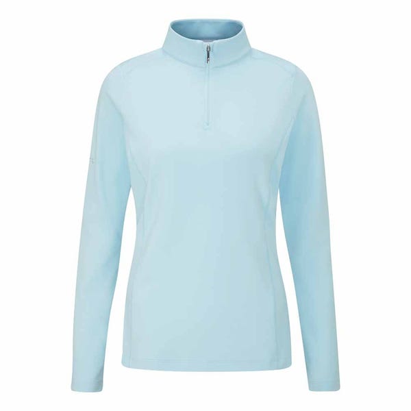 Ping Aveline Ladies Long Sleeve Half Zip Top - Crystal Blue