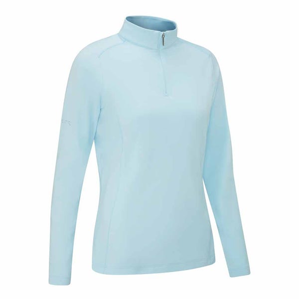 Ping Aveline Ladies Long Sleeve Half Zip Top - Crystal Blue