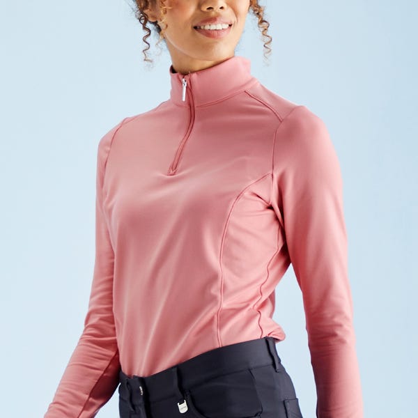 Ping Aveline Ladies Long Sleeve Half Zip Top - Muted Pink