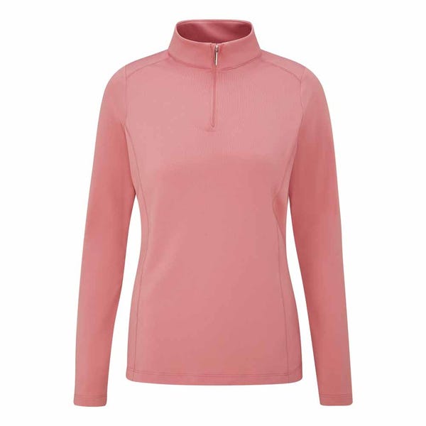 Ping Aveline Ladies Long Sleeve Half Zip Top - Muted Pink
