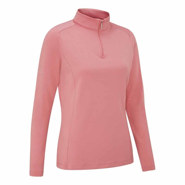 Ping Aveline Ladies Long Sleeve Half Zip Top - Muted Pink