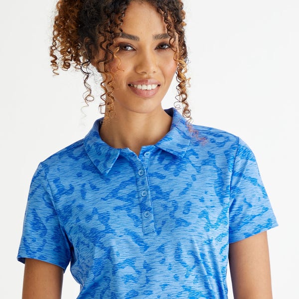 Ping Bethany Ladies Jacquard Polo Shirt - Cornflower Blue