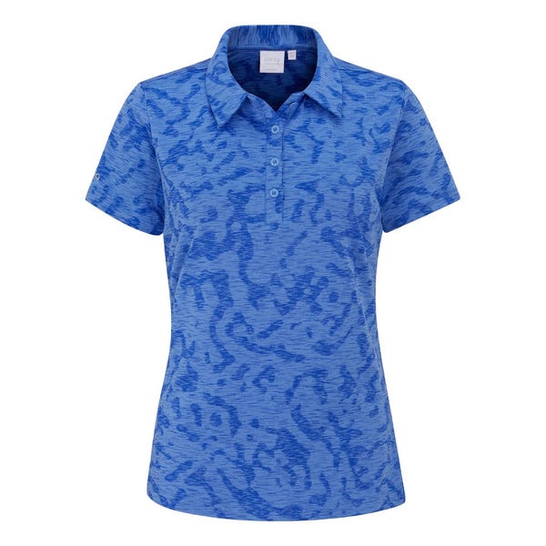Ping Bethany Ladies Jacquard Polo Shirt - Cornflower Blue