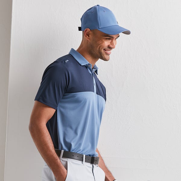 Ping Bodi Men's Colour Block Polo Shirt - Coronet Blue/Navy