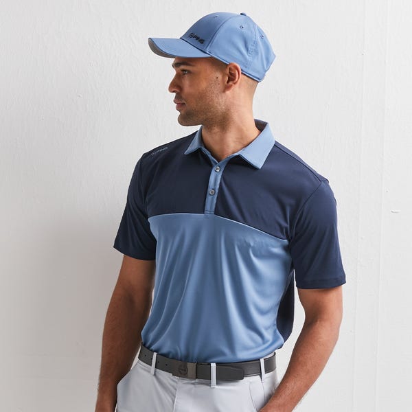 ping Bodi Men's Colour Block Polo Shirt - Coronet Blue/Navy