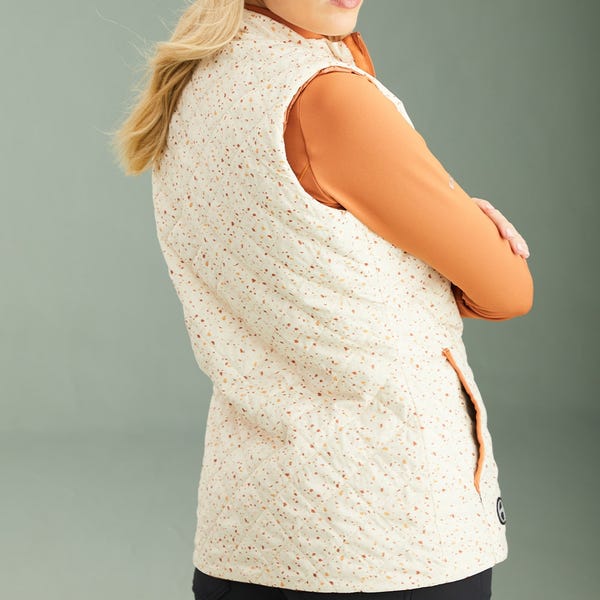 Ping Bryony Ladies Reversible Vest - Antique White Multi/Auburn