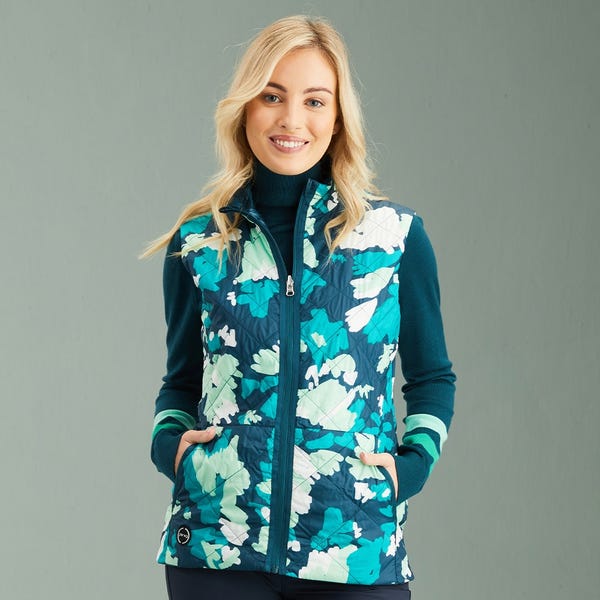 ping Bryony Ladies Reversible Vest - Emerald Multi/Emerald