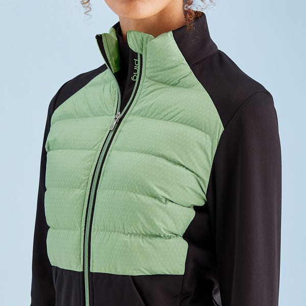 Ping Clare Ladies Zoned Fleece Jacket - Black/Eucalyptus Multi