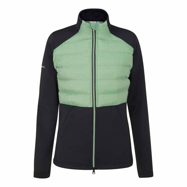 Ping Clare Ladies Zoned Fleece Jacket - Black/Eucalyptus Multi